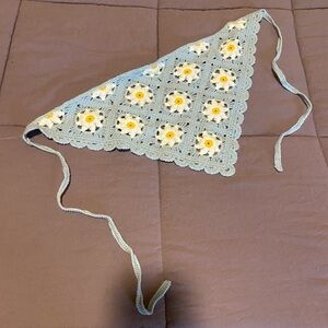Crochet Floral Bandana